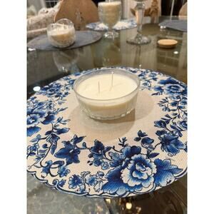 Candle in a Vintage crystal dish,  Vintage Decor